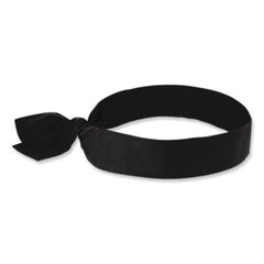 ergodyne® Chill-Its 6700 Cooling Bandana Polymer Tie Headband, One Size Fits Most, Black