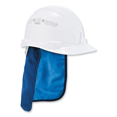 ergodyne® Chill-Its 6717CT Cooling Hard Hat Pad and Neck Shade - PVA, 12.5 x 9.75, Blue Brim/Sun Visors - Office Ready