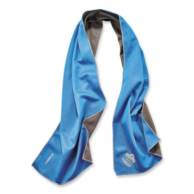 ergodyne® Chill-Its 6602MF Evaporative Microfiber Cooling Towel, 40.9 x 9.8, One Size Fits Most, Microfiber, Blue Cooling Towels - Office Ready