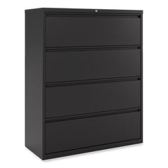 Alera® Lateral File, 4 Legal/Letter-Size File Drawers, Black, 42" x 18.63" x 52.5"
