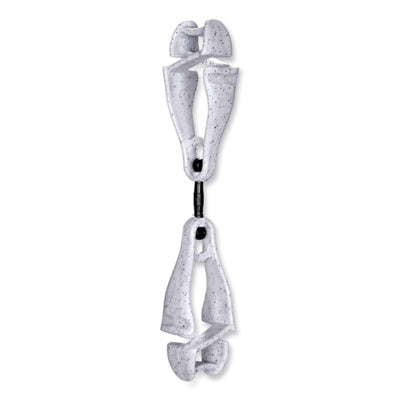 ergodyne® Squids® 3420 Dual Clip Swivel Glove Clip Holder, 1 x 0.6 x 5.5, Acetal Copolymer, Granite Glove Grabbers - Office Ready