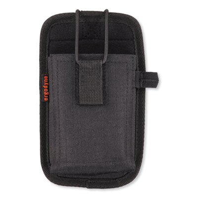 ergodyne® Squids® 5544 Phone Style Scanner Holster with Belt Clip and Loops, 1 Compartment, 3.75 x 1 x 6.5, Polyester,Black Hand Tool Organizer Holsters - Office Ready