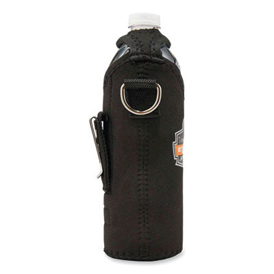 ergodyne® Squids 3775 Can + Bottle Holder Trap, Small, 3.62 x 7.25 x 2.5, Neoprene, Black Hand Tool Organizers - Office Ready