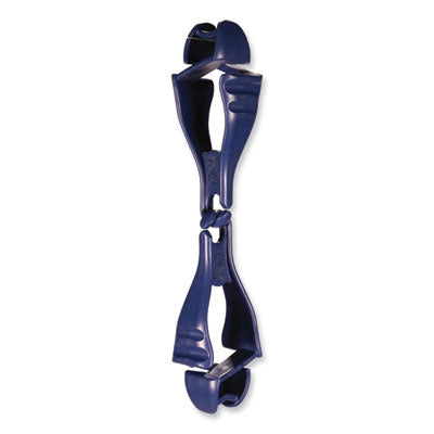 ergodyne® Squids® 3400MD Metal Detectable Dual Clip Glove Clip Holder, 1 x 1 x 6.5, Acetal Copolymer, Deep Blue Glove Grabbers - Office Ready