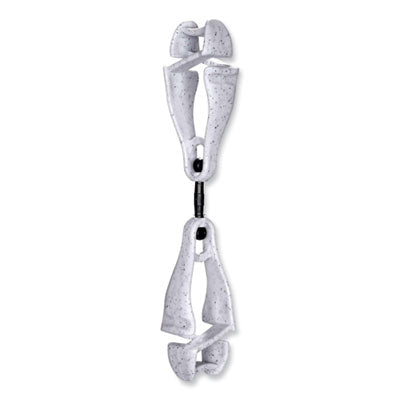 ergodyne® Squids® 3420 Dual Clip Swivel Glove Clip Holder, 1 x 0.6 x 5.5, Acetal Copolymer, Granite, 100/Pack Glove Grabbers - Office Ready