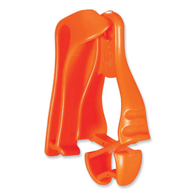 ergodyne® Squids® 3405 Belt Clip Glove Clip Holder, 1 x 1 x 6, Acetal Copolymer, Orange Glove Grabbers - Office Ready