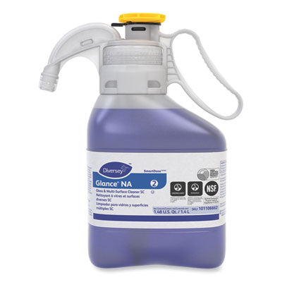 Diversey™ Glance NA Glass & Multi-Surface Cleaner SC, 1.4 L, SmartDose, 2/Carton Multipurpose Cleaners - Office Ready