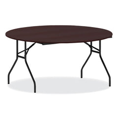 Alera® Round Wood Folding Table, 59" Diameter x 29.13h, Mahogany