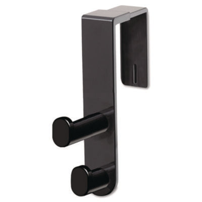 Safco® Plastic Coat Hooks, 2-Hook, 1.75 x 6.5 x 7.75, Black Garment Hooks - Office Ready