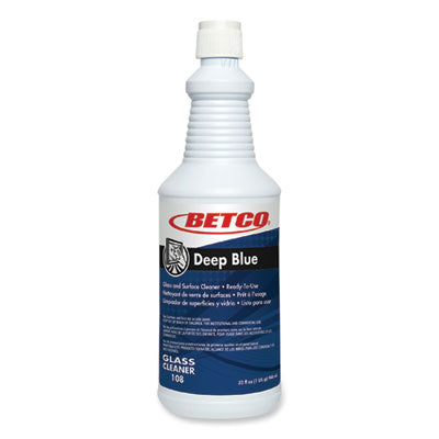 Betco® Deep Blue Glass & Surface Cleaner, Ammonia Scent, 32 oz Bottle, 12/Carton Glass Cleaners - Office Ready