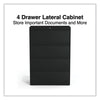 Alera® Lateral File, 4 Legal/Letter-Size File Drawers, Black, 36" x 18.63" x 52.5" Lateral File Cabinets - Office Ready