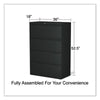 Alera® Lateral File, 4 Legal/Letter-Size File Drawers, Black, 36" x 18.63" x 52.5" Lateral File Cabinets - Office Ready