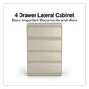 Alera® Lateral File, 4 Legal/Letter-Size File Drawers, Putty, 36" x 18.63" x 52.5" Lateral File Cabinets - Office Ready