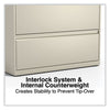 Alera® Lateral File, 4 Legal/Letter-Size File Drawers, Putty, 36" x 18.63" x 52.5" Lateral File Cabinets - Office Ready