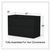 Alera® Lateral File, 2 Legal/Letter-Size File Drawers, Black, 42" x 18.63" x 28" Lateral File Cabinets - Office Ready