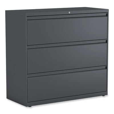Alera® Lateral File, 3 Legal/Letter/A4/A5-Size File Drawers, Charcoal, 42