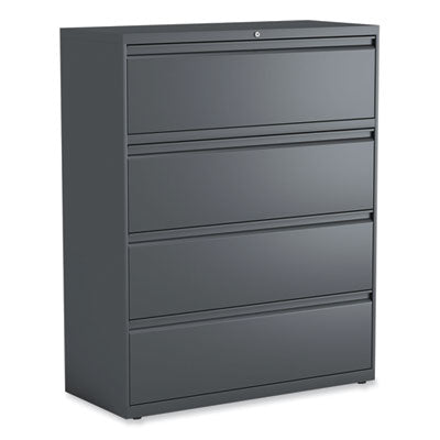 Alera® Lateral File, 4 Legal/Letter/A4/A5-Size File Drawers, Charcoal, 42