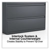 Alera® Lateral File, 4 Legal/Letter/A4/A5-Size File Drawers, Charcoal, 42" x 18.63" x 52.5" Lateral File Cabinets - Office Ready