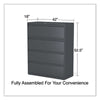 Alera® Lateral File, 4 Legal/Letter/A4/A5-Size File Drawers, Charcoal, 42" x 18.63" x 52.5" Lateral File Cabinets - Office Ready