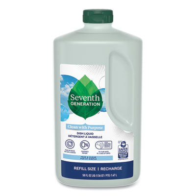 Seventh Generation® Natural Dishwashing Liquid, Free and Clear, 50 oz Bottle, 3/Carton Manual Dishwashing Detergents - Office Ready