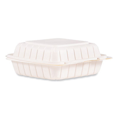 Dart® Hinged Lid Containers, 8.25 x 8 x 3, White, Plastic, 150/Carton Takeout Food Containers - Office Ready