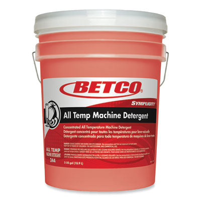Betco® Symplicity™ All Temp Machine Detergent, 5 gal Pail Automatic Dishwasher Detergents - Office Ready