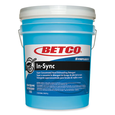 Betco® Symplicity™ In-Sync Hand Dishwashing Detergent, Fresh Ozonic Scent, 5 gal Pail Manual Dishwashing Detergents - Office Ready