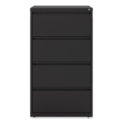Alera® Lateral File, 4 Legal/Letter-Size File Drawers, Black, 30