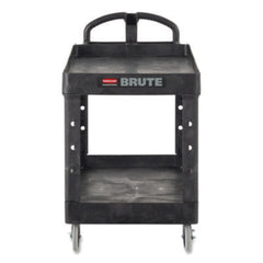 Rubbermaid® Commercial BRUTE Heavy-Duty Utility Cart, Plastic, 2 Shelves, 750 lb Capacity, 26" x 55" x 33.25", Black