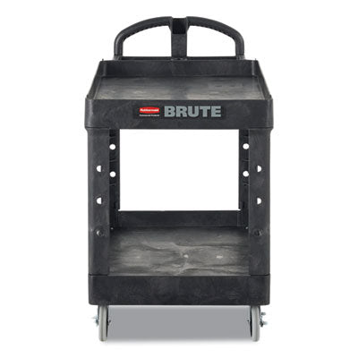 Rubbermaid® Commercial BRUTE® Heavy-Duty Utility Cart, Plastic, 2 Shelves, 500 lb Capacity, 17.13