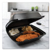 Dart® Insulated Foam Hinged Lid Containers, 3 Compartments, 7.96 x 3.2 x 8.36, Black, 200/Carton Takeout Food Containers - Office Ready