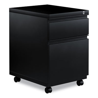 Alera® File Pedestal with Full-Length Pull, Left or Right, 2-Drawers: Box/File, Legal/Letter, Black, 14.96