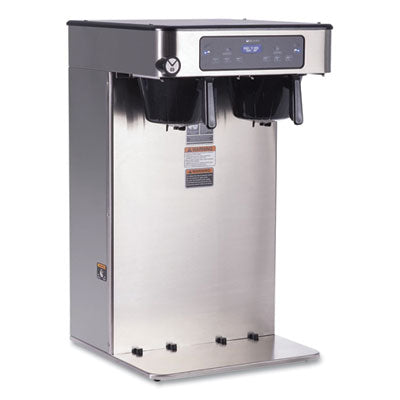 BUNN® ICB Infusion Series Twin Tall Coffee Brewer, 51 Cups, Silver/Black Commercial Drip Coffee Brewers - Office Ready