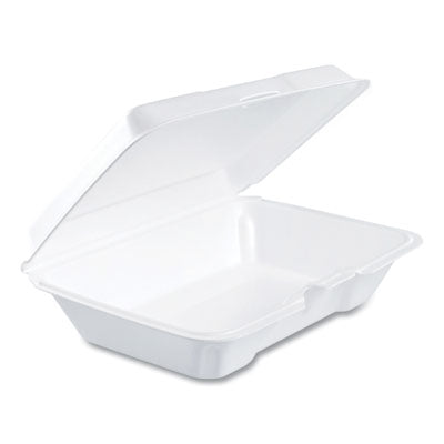 Dart® Foam Hinged Lid Containers, 6.4 x 9.3 x 2.6, White, 200/Carton Takeout Food Containers - Office Ready