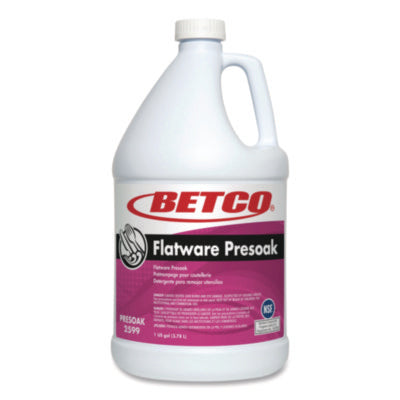 Betco® Flatware Presoak, Characteristic Scent, 1 gal Bottle, 4/Carton Manual Dishwashing Detergents - Office Ready