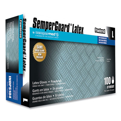 SemperGuard® Latex Gloves, Cream, Large, 100/Box, 10 Boxes/Carton Disposable Work Gloves, Latex - Office Ready
