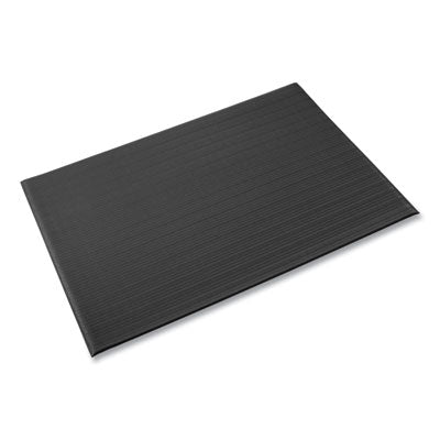 Crown Ribbed Vinyl Anti-Fatigue Mat, Rib Embossed Surface, 36 x 144, Black Anti Fatigue Mats - Office Ready