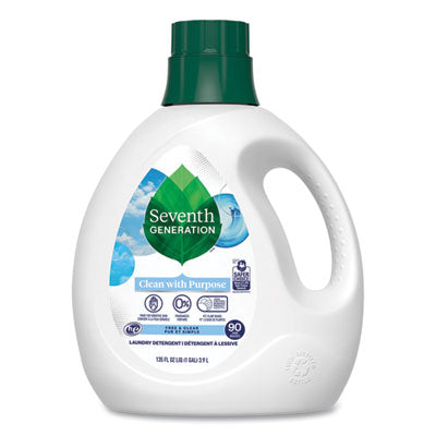 Seventh Generation® Natural Liquid Laundry Detergent, Fragrance Free, 135 oz Bottle Laundry Detergents - Office Ready