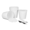 Karat® Food Bucket with Lid, 170 oz, 8.9" Dia x 8.36"h, White, Paper, 150/Carton Takeout Food Containers - Office Ready