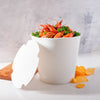 Karat® Food Bucket with Lid, 170 oz, 8.9" Dia x 8.36"h, White, Paper, 150/Carton Takeout Food Containers - Office Ready