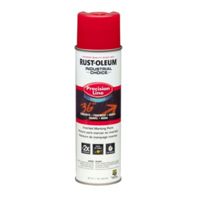 Rust-Oleum® Industrial Choice M1800 System Water-Based Precision Line Marking Paint, Flat Safety Red, 17 oz Aerosol Can, 12/Carton Marking Paints - Office Ready