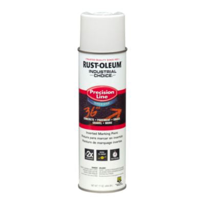 Rust-Oleum® Industrial Choice M1800 System Water-Based Precision Line Marking Paint, Flat White, 17 oz Aerosol Can, 12/Carton Marking Paints - Office Ready