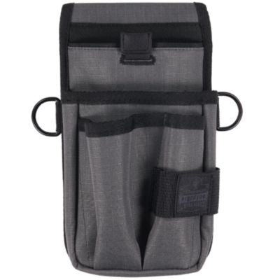 ergodyne® Arsenal 5569 Belt Clip Tool Pouch with Device Holster, 4 Compartments, 5 x 2 x 8.5, Polyester, Gray Hand Tool Organizer Bags/Pouches - Office Ready