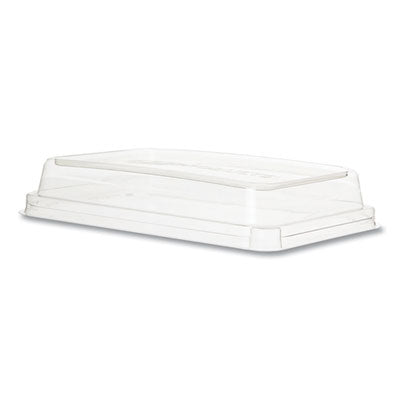 Eco-Products® Worldview™ 100% Recycled Content Lid, 10.82 x 10.71 x 1.83, Clear, Plastic, 200/Carton Takeout Food Containers - Office Ready