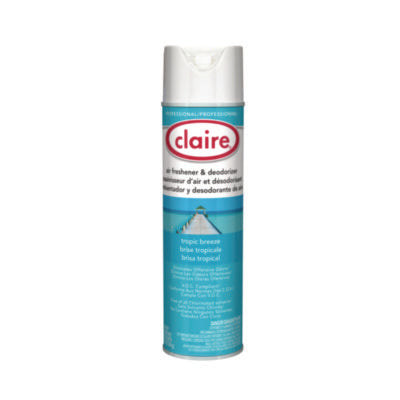 Claire® Aerosol Air Freshener & Deodorizer, Tropic Breeze, 10 oz Aerosol Spray, 12 Cans Aerosol Spray Air Freshener/Odor Eliminators - Office Ready
