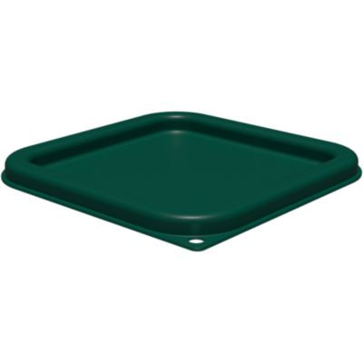 Carlisle Squares Food Storage Container Lid, 7.31 x 7.31 x 0.63, Forest Green, Plastic Storage Food Containers - Office Ready
