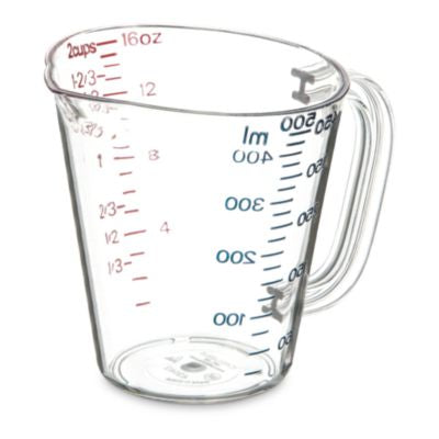 Carlisle Commercial Measuring Cup, 1 pt, Clear Measuring Cups, Plastic - Office Ready