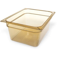 Carlisle StorPlus High Heat Food Pan, 8.7 qt, 10.38 x 12.75 x 6, Amber, Plastic