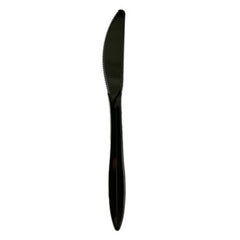 Boardwalk® Mediumweight Polypropylene Cutlery, Knife, Plastic, Black, 1,000/Carton