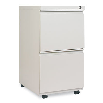 Alera® File Pedestal with Full-Length Pull, Left or Right, 2 Legal/Letter-Size File Drawers, Light Gray, 14.96
